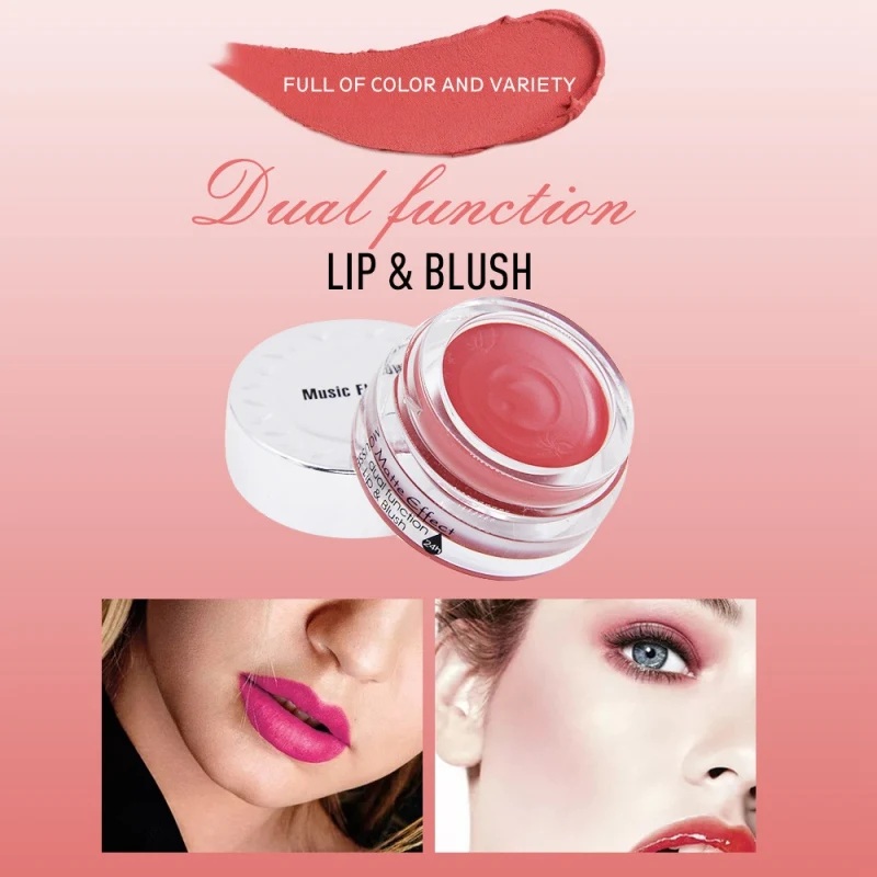 

Two In One Matte Soft Mousse Lip Blush Makeup Lipstick Cream Blusher Cosmetic