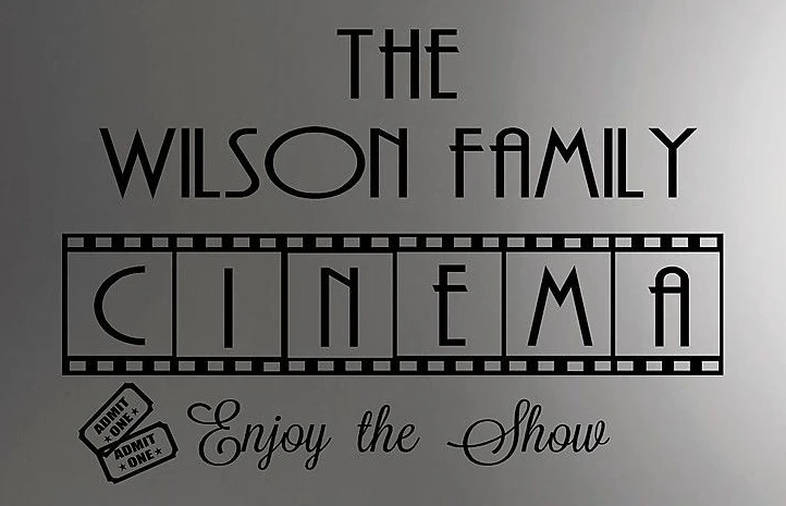 family cinema vinyl wall decal personalized wall quotes movie room