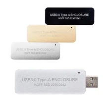 B+M key M.2 SATA SSD Enclosure USB 3.0 to M2 2242 SSD Case USB3.0 to NGFF B KEY adapter Retractable switch Mini Portable Box