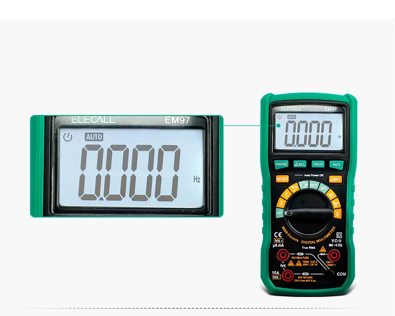Электрический емкостный мультиметр EM97 True RMS цифровой мультиметр с ЖК-подсветкой с измерением емкости/сопротивления
