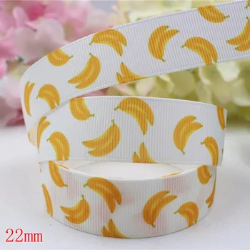 

165121,(7/8")22mm 10yard/lot Banana Ribbons Thermal transfer Printed grosgrain Wedding Accessories DIY handmade materials Gift