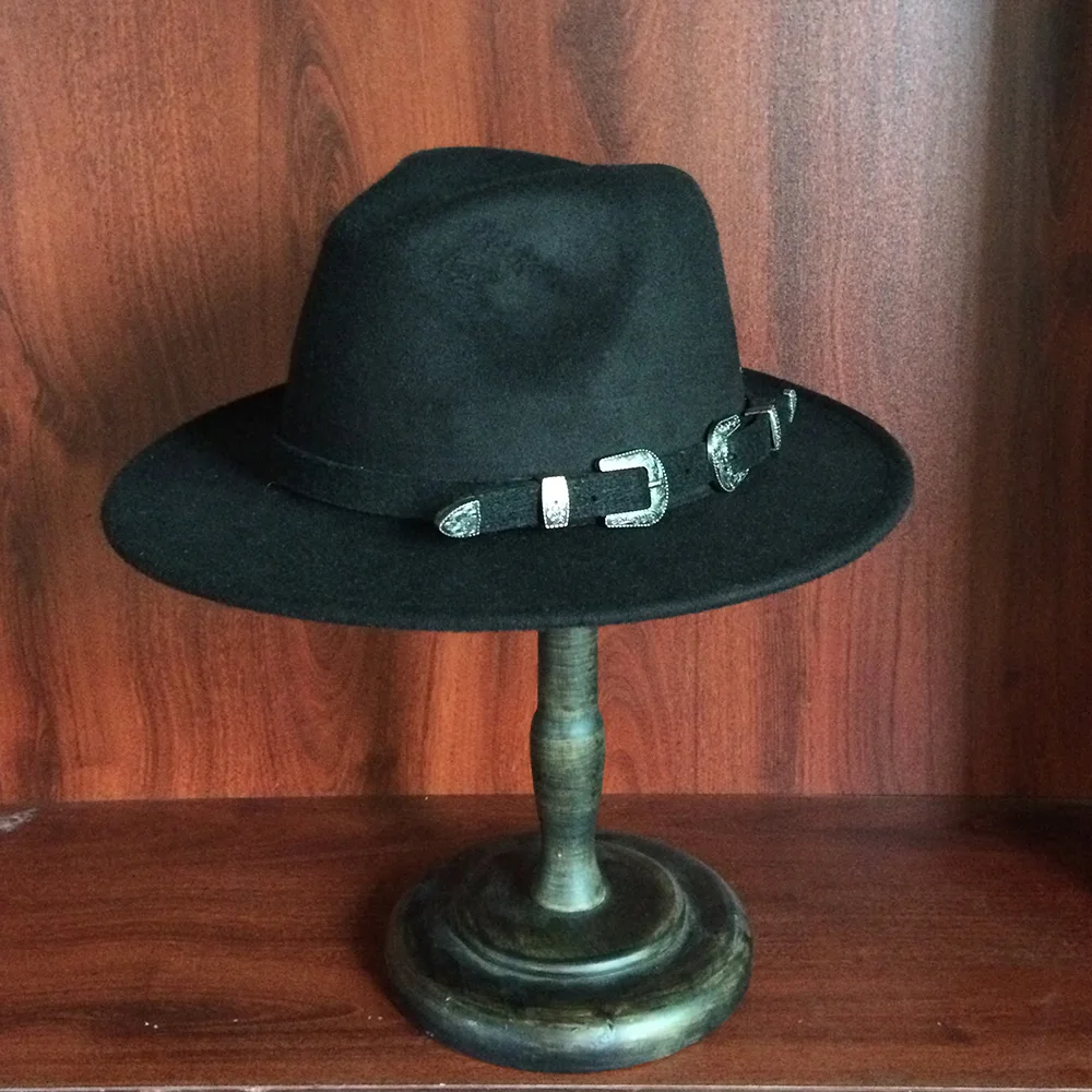 Шляпа Женская/Мужская шерстяная с широкими полями элегантная Федора в стиле