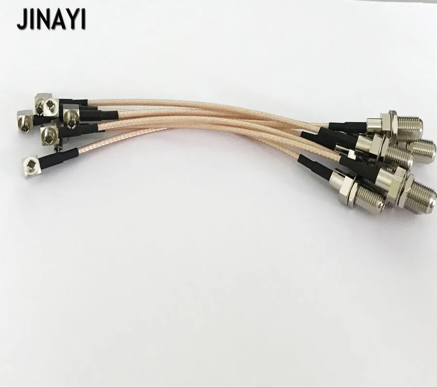 

10pcs/lot RG316 TS-9 TS9 Right Angle to F female Adapter Connector Cable 15cm 6"