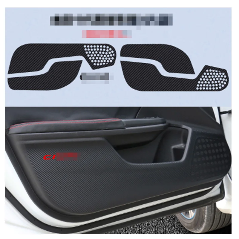 

TOMMIA For Honda Civic 10th Car Inside Door Cover Scratch Protection Anti Kick Pads Carbon Fiber Stickers 4pcs