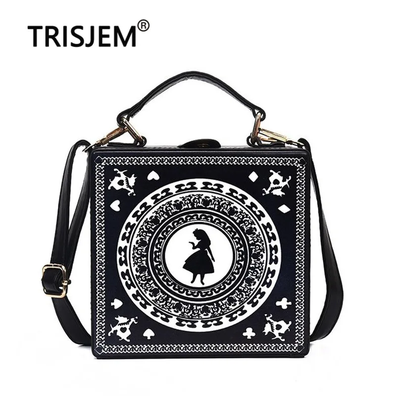 

Contrast Print Box Bag PU Leather Flap Bag Women's Crossbody Bag Portable Small Girl Shoulder Messenger Bag Borse Da Donna