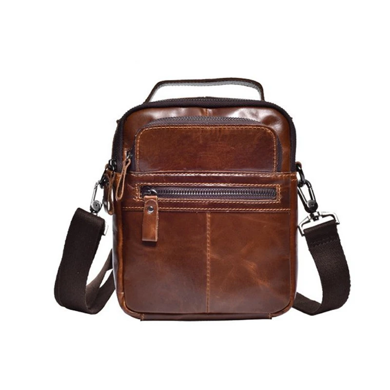 

2018 Vintage Genuine Leather Men Bags Small Flap Casual Messenger Bag Male Crossbody Bags Men's Shoulder Bag Business Handbag