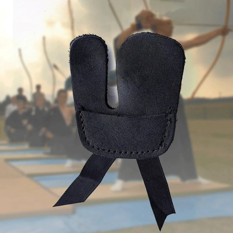 

Finger Tab Recurve Bow Accessories Finger Guard Thick Leather Bow Straight Finger Protector Archery Shooting Tabs black