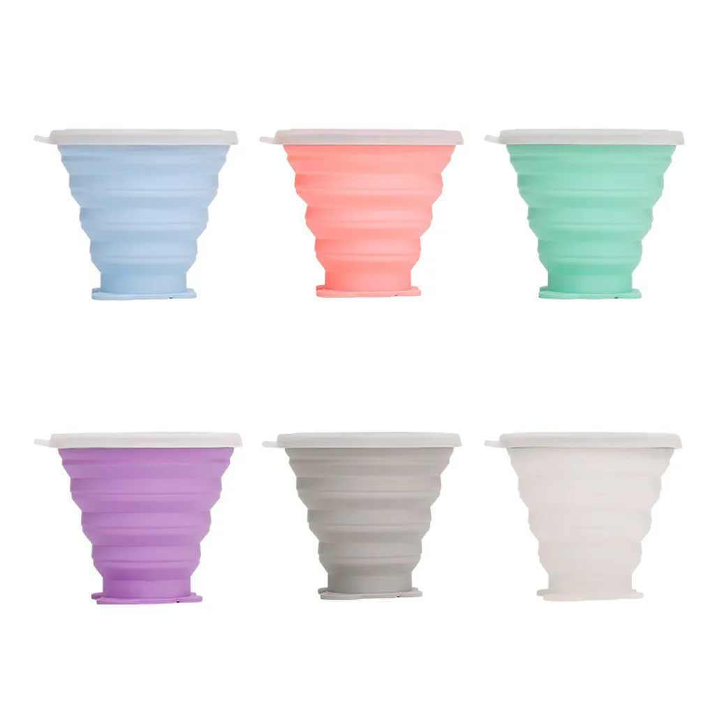 Travel Cup Stainless Steel Silicone Retractable Folding cups Telescopic Collapsible Coffee Cups Outdoor Sport Water Cup W30610