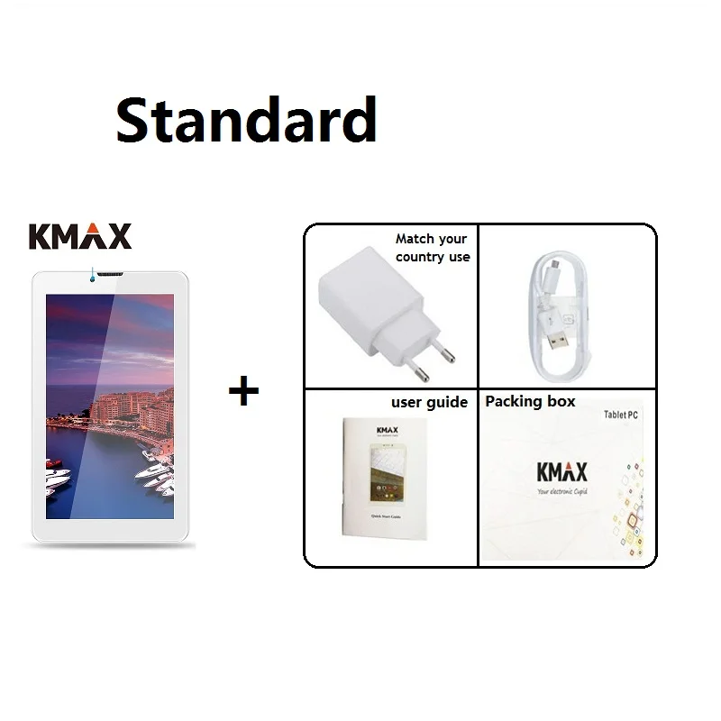 KMAX, 7 дюймов, 3G, с функцией звонка, Android 8,1, планшет, ПК, SIM карта, HD, lcd, четыре ядра, 16 ГБ, Bluetooth, gps, фаблет, ПК, планшеты, 7, 8, 32 ГБ, TF - Комплект: tablet and package