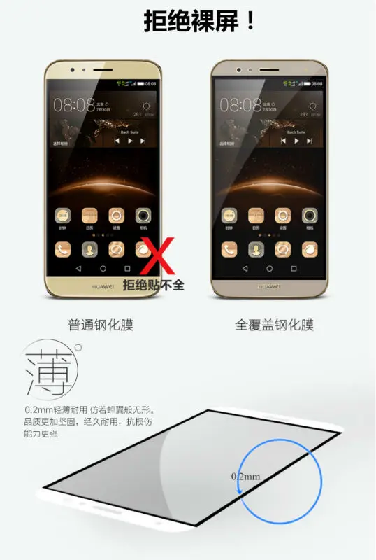 Полное покрытие из закаленного стекла для huawei G8 GX8 G7 Plus P Smart mate10 honor P9 Lite mini Защитная пленка для экрана