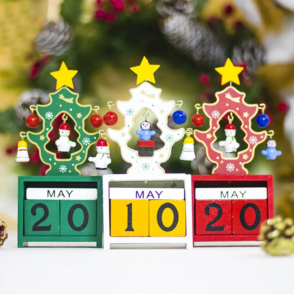 Mini Wooden Calendar Wooden Decorative Ornaments Home Office Decoration
