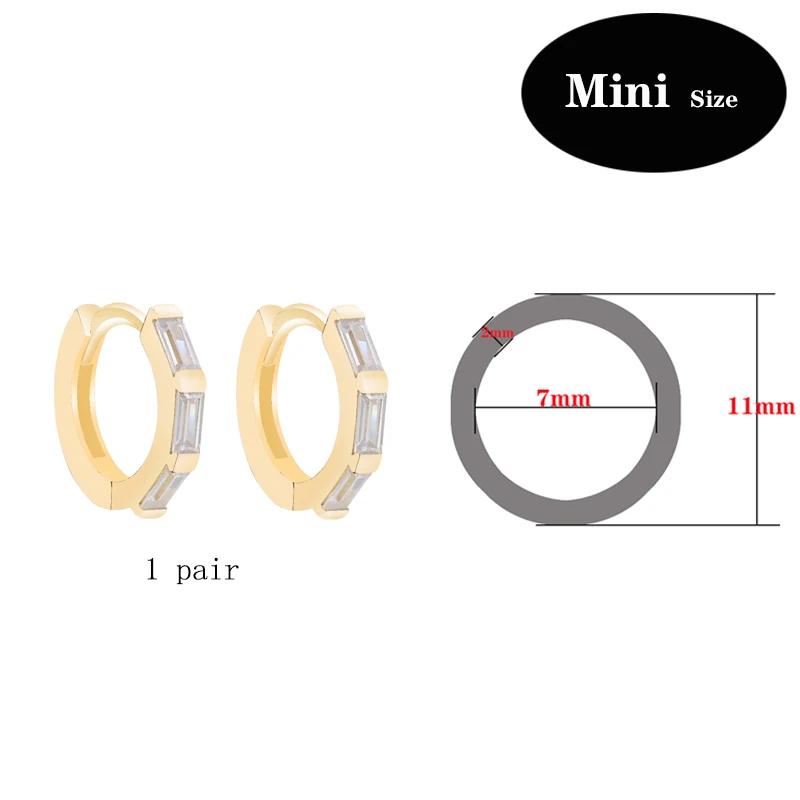 Slovecabin 925 Sterling Silver Gold Hoop Earrings For Women Accessories Round Huggies Pin Big Circle Ear Ring Small Clip Jewelry - Окраска металла: Mini Gold