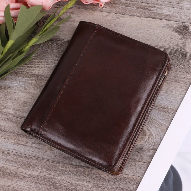

Men's Leather Business Bifold Wallet ID Credit Card Photo Holder Change Purse