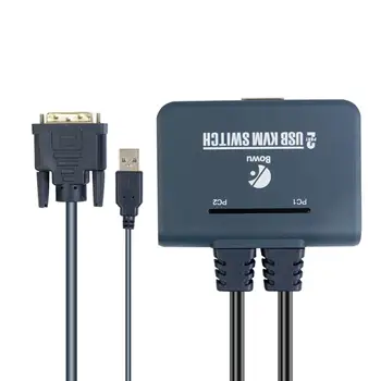 

Video Cable And USB Peripheral Sharing Support HD Resolution DVI KVM Button Switcher 2-Port USB HDMI Cable KVM Switch