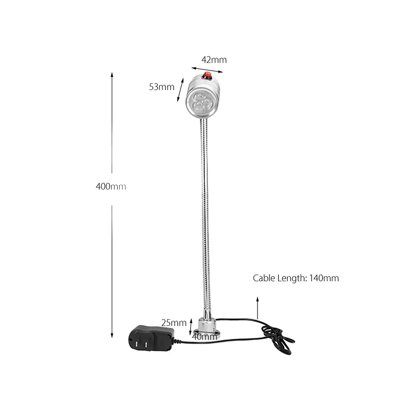 1pc 3W 220V LED Magnetic Base Work Light Lamp Tool For CNC Miller Lathe Industrial