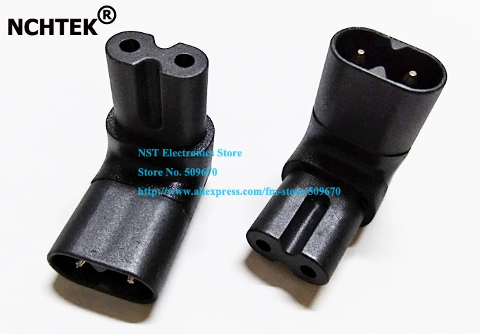

NCHTEK Power Plug Adapter, UP Down Angle IEC 320 C7 C8 Figure 8 AC Power Adapter/Free Shipping/1PCS