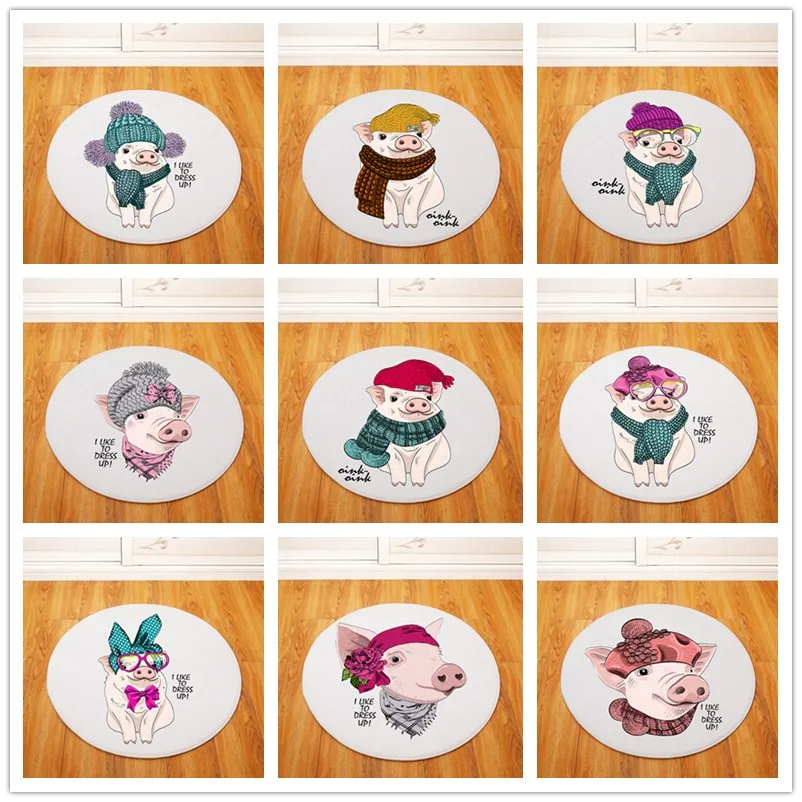 Cartoon Pig Round Carpet Kids Play Tent Gym Rug Bedroom Living Room
Coffee Table Floor Mats /Baby Crawling Carpets