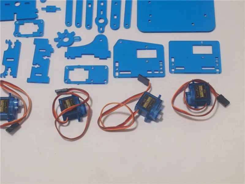 Funssor DIY meArm Мини Промышленная Роботизированная рука Deluxe Kit лазерная резка синего цвета акриловая пластина рамка 9 г микро сервоприводы meArm обучаемый