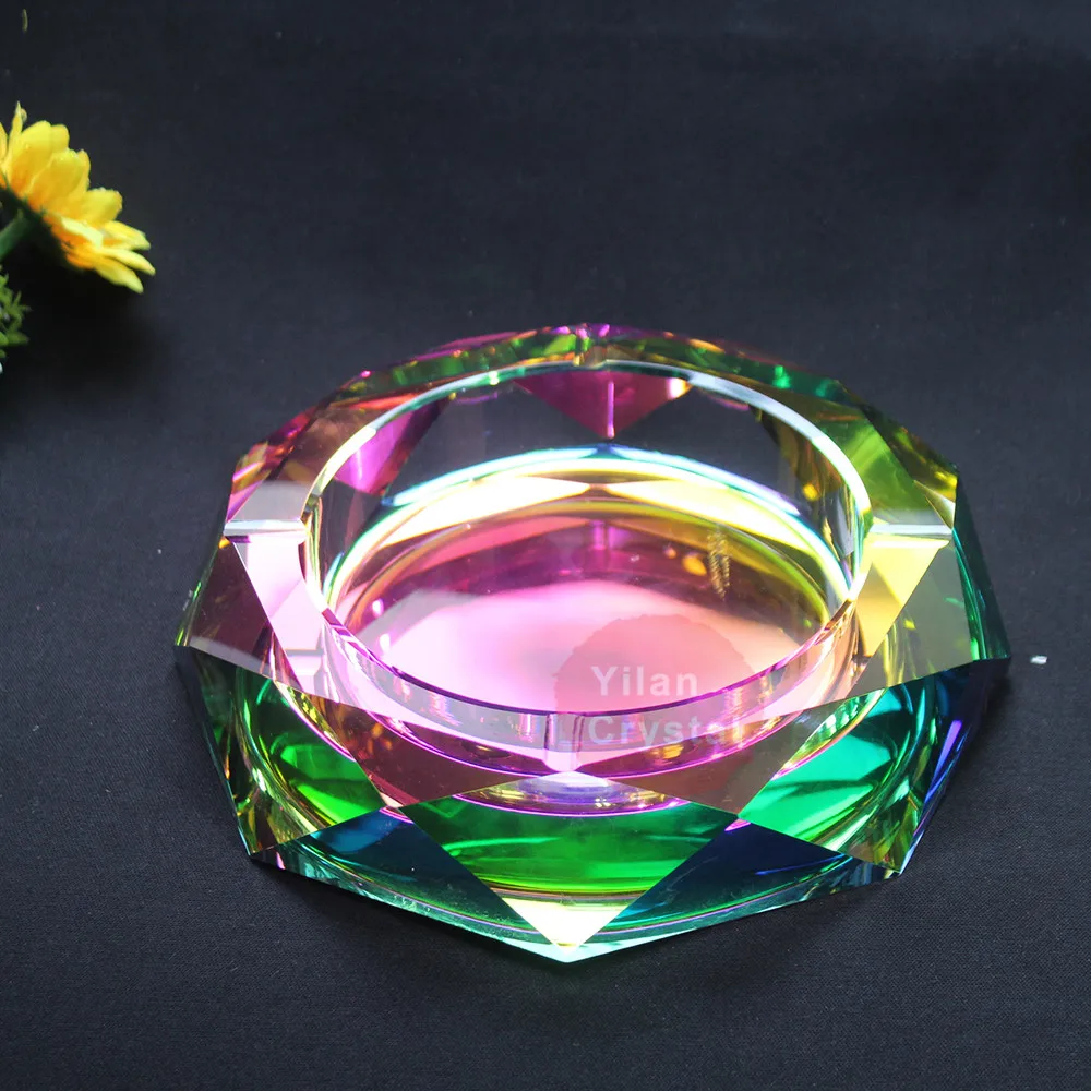 

High-end Boutique Crystal Ashtray Fashion Creative Personality Gift Birthday Gift Living Room Continental Octagon Ashtray