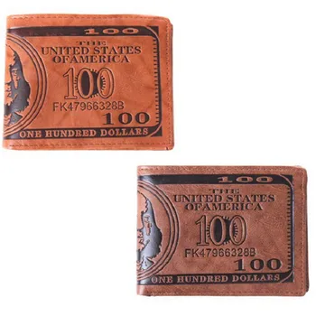 

Top Quality Men Pockets Card US Dollar Bill Money Wallet Funny Foldabl Brand PU Leather Dollar Wallet porte monnaie Dropshipping