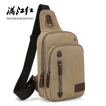

Vintage Men Messenger Bags Canvas Crossbody Sling Bag Casual Small Travel Chest Bag Multi-function Portable Men Chest Pack 1330