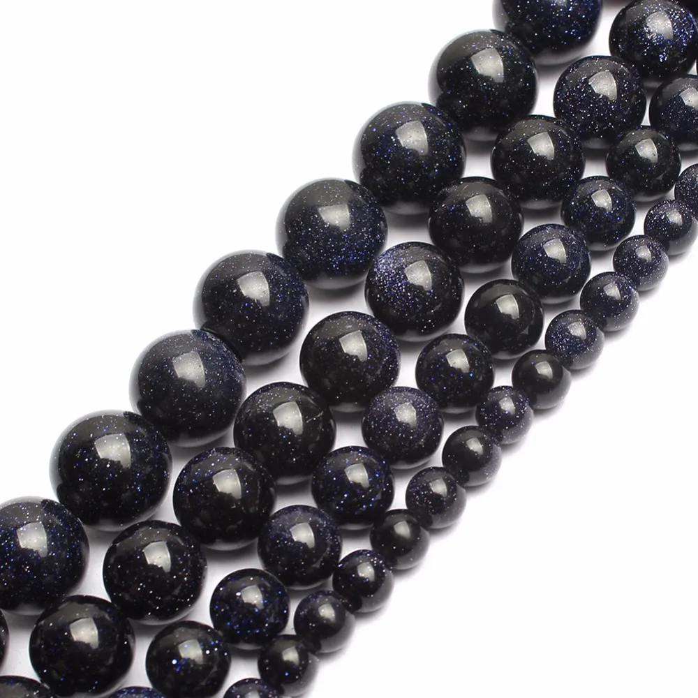 

wholesale 4mm 6mm 8mm 10mm 12mm Blue Sand Stone Round Beads 15.5" Pick Size