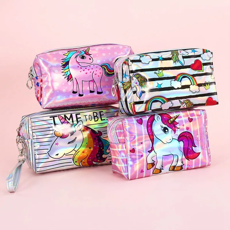 

Pencil Case Unicorn For Girls PU Leather Pen Pencilcase School Supplies Laser Kawai Boys Estuche Escolar Kalem Kutusu Bag