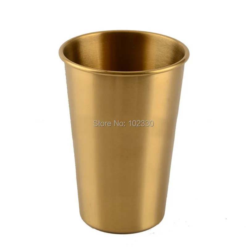 50 шт. нержавеющая сталь золотой цвет стакан металлические чашки Открытый Отдых Путешествия питьевой кофе чай пиво посуда для напитков