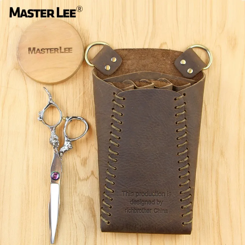 

2018 New Genuine leather Products Crazy Horse Hair Stylist Special Slant Bag Scissors Tool Kit