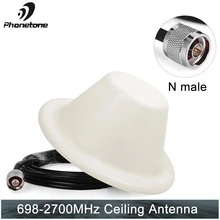 4G LTE 698-2700MHz 5dBi Indoor Ceiling Antenna Omni-directional N Male Connector with 5m Cable for Cell Phone Signal GSM Booster