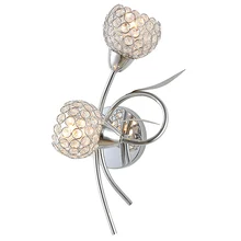 Современные хрустальные 2 головки кровати настенные лампы в коридор металлический лист Настенные светильники балкон, коридор зеркало передние хрустальные настенные бра