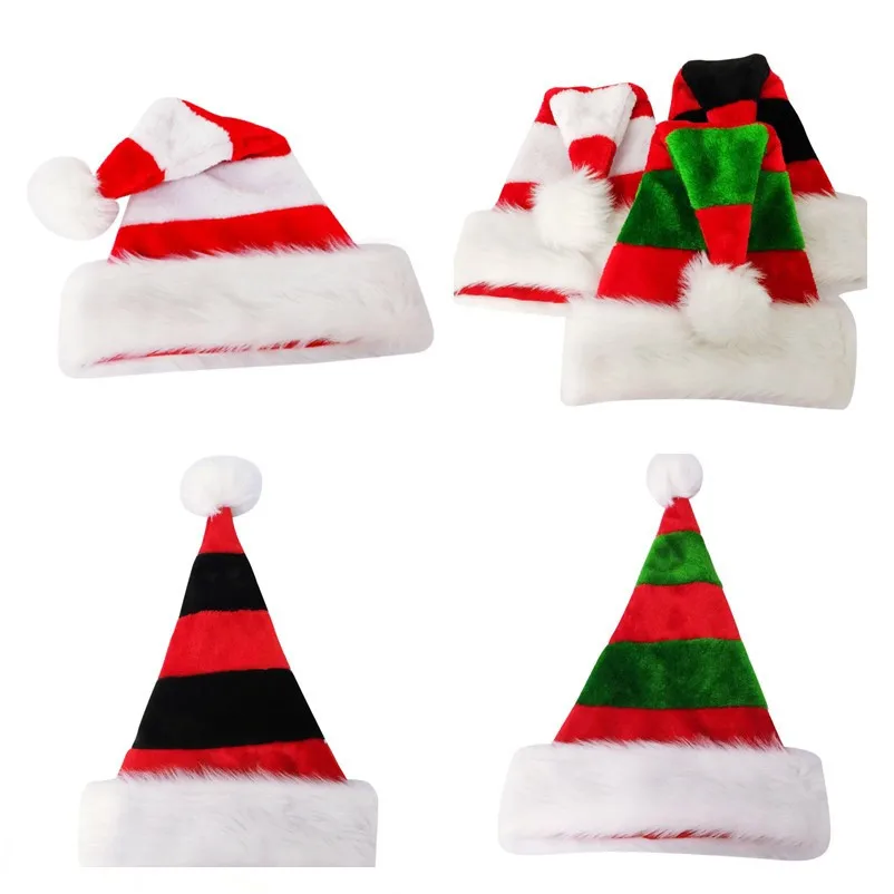 3 вида стилей, полосатые рождественские шапки, рождественские шапки для взрослых и детей, рождественские украшения, новогодние подарки, набор для домашней вечеринки