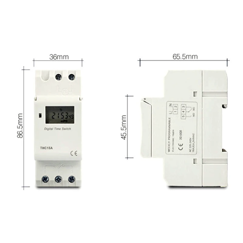 

THC15A Digital Timer Switch Relay Control LCD DIN Programmable LKS99
