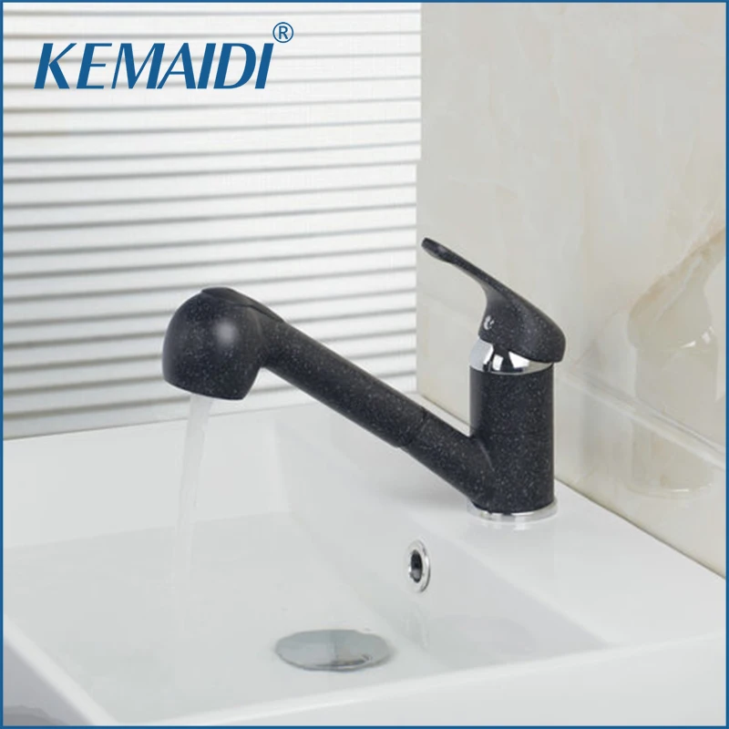 

KEMAIDI Pull Out Swivel Painting Kitchen Single Handle Basin Sink Kitchen Torneira Cozinha Tap Mixer Faucet Deck Mounted