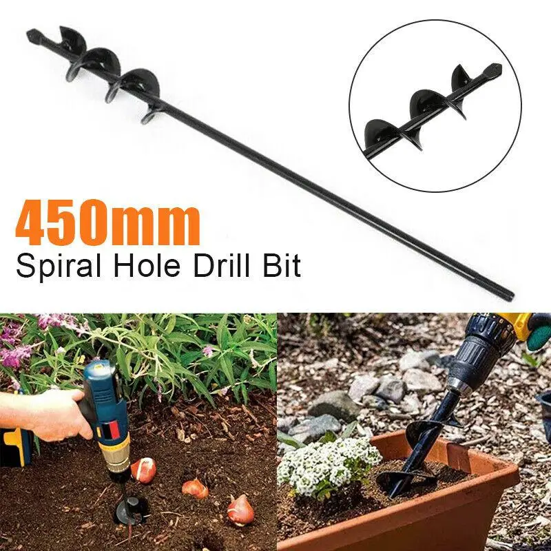 Aoile 4x22CM/4x45CM/5x22CM Spiral Hole Drill bit for Garden Yard Earth Bulb Planter 4 22CM 