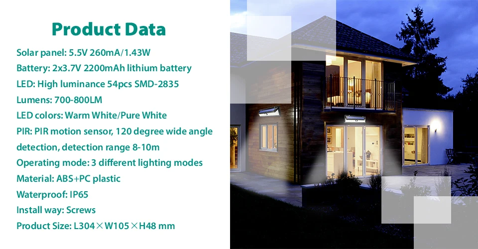 Modos à Prova Luz de Parede Chizao Energia Solar Pir Sensor Movimento Lâmpadas Três Dwaterproof Água Lâmpada Luzes Rua Jardim Segurança 54 Led 13 solar pir sensor movimento lâmpadas três modos