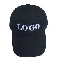 Logo bordado personalizado, 6 paneles, liso, Hip Hop, ajustable, negro, gorra de béisbol