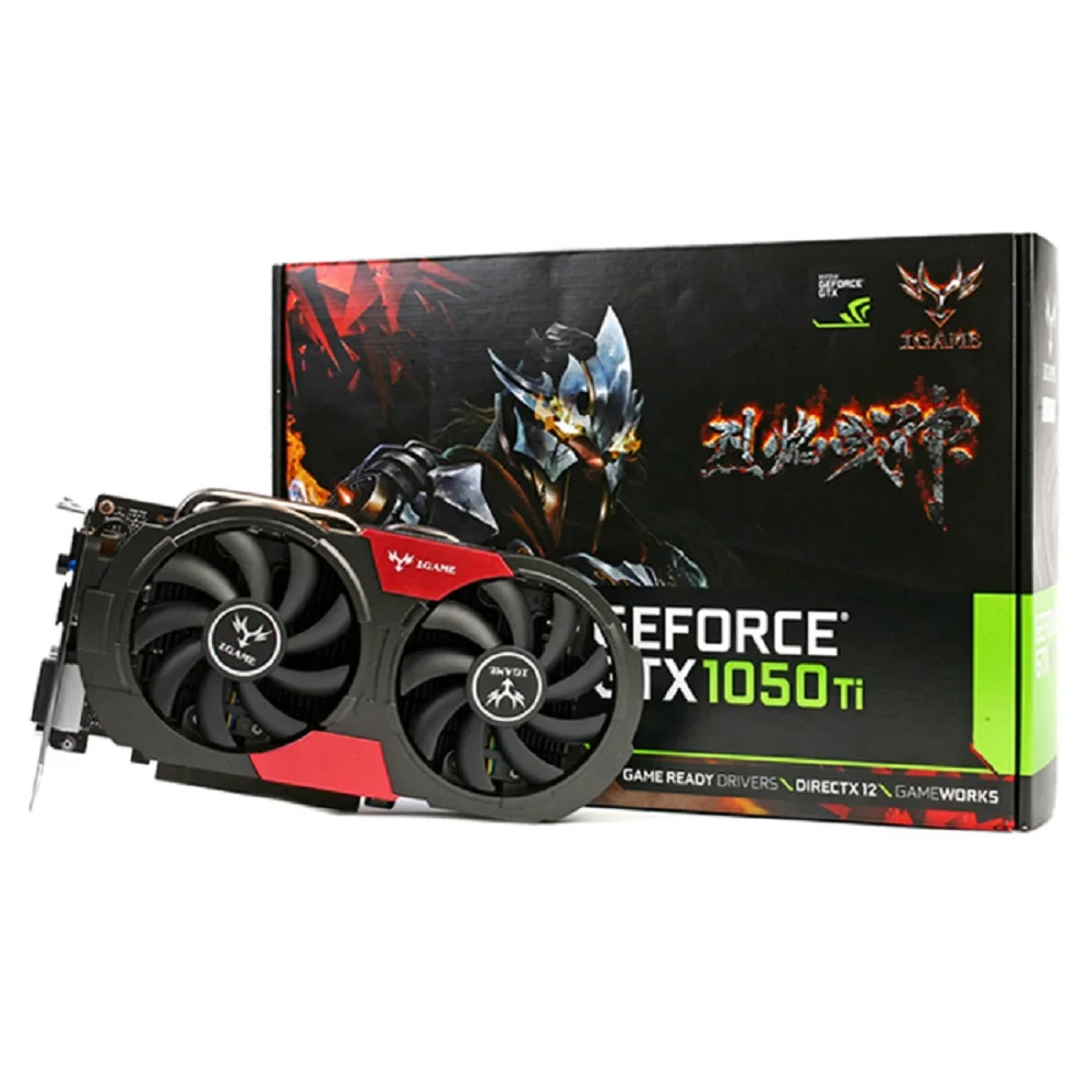 Красочная Видеокарта GTX 1050Ti NVIDIA GeForce iGame GTX1050Ti GPU 4 ГБ GDDR5 128 бит PCI E X16 3 0 игровая