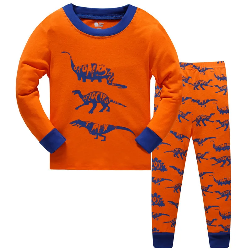 Коллекция года, брендовые Детские пижамы, одежда для сна детская одежда для сна, хлопковые комплекты одежды для маленьких мальчиков и девочек модный топ с принтом машинки+ штаны, костюмы - Цвет: T123