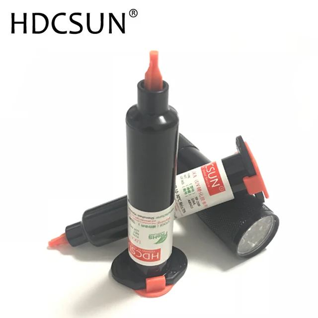DHCSUN new 20PCS 10ml UV Glue LOCA Liquid Optical Clear Adhesive For IPhone Samsung Glass Lens Repair send a 9 led uv lamp