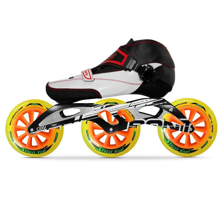 100% الأصلي بونت إندورو 2PT 195mm الأحمر CXXV سرعة حذاء تزلج بعجلات Heatmoldable ألياف الكربون التمهيد 3*125mm الأحمر السحر عجلة Patines