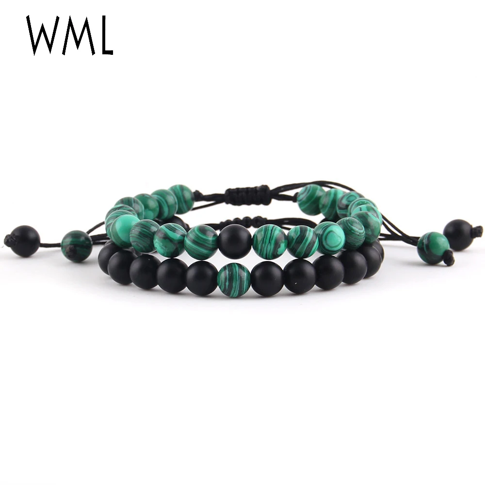 

Malachite stone Tiger eyes Natural Stone beads bracelet Adjustable macrame women men Bracelets & Bangles for women jewelry