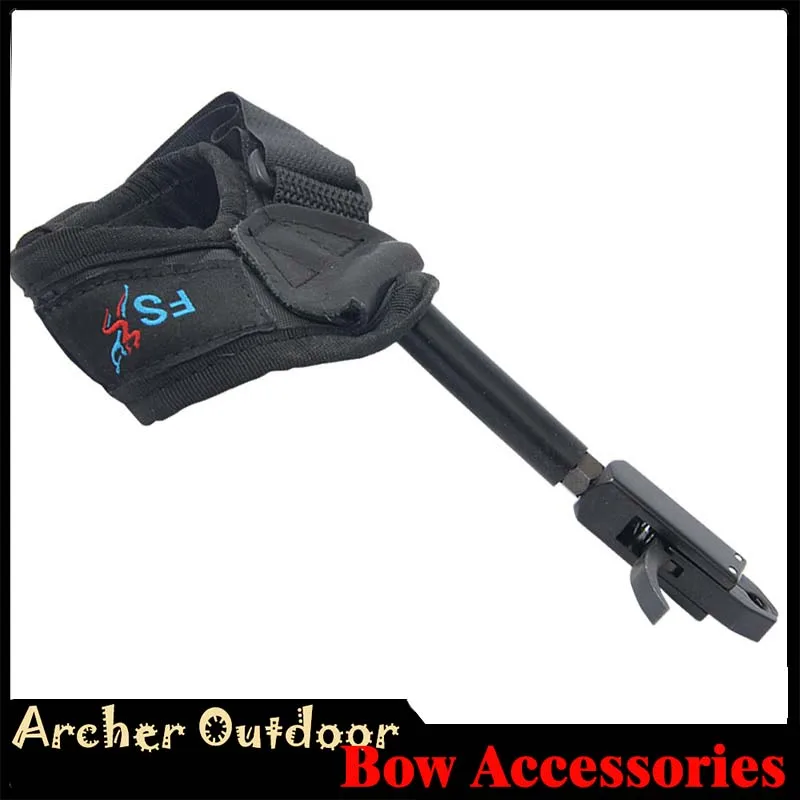 

1Pcs Compound Bow Caliper Release Shooting Trigger with Buckle Wrist Strap Archery FS adjustable wrist band bow release LH RH