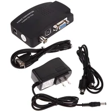 High resolutcin Video S-Video BNC To VGA Converter Adapter cable CRT/LCD monitor switch box For CCTV Camera DVD DVR PC