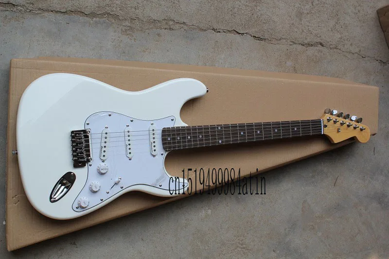 

Free shipping 2017 New F Stratocaster 6 string yellow cream Electric Guitar !! @12