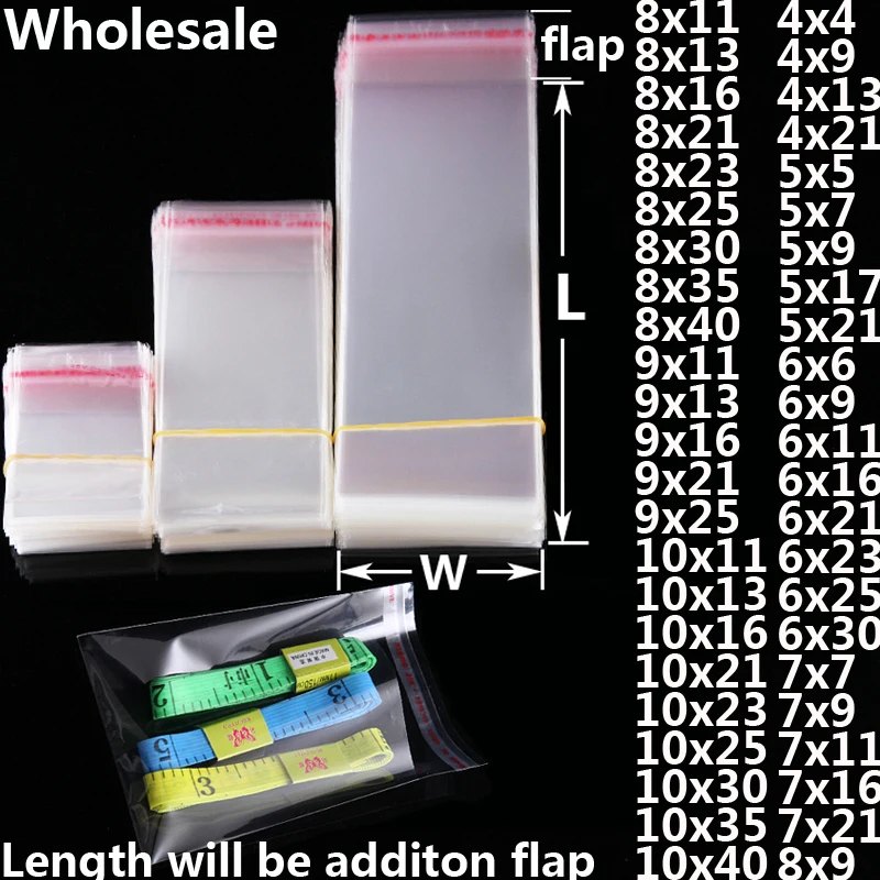 joyas caramelos IBOO Bolsas de plástico transparentes autoadhesivas OPP/bolsa de embalaje para galletas 100, 18 x 25 cm 