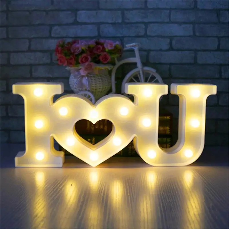 FunPa Love Light Decor Creative 3D I U Heart LOVE LED Night Marquee Sign Decoration For Valentine's Day | Дом и сад