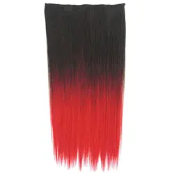 TOPREETY жаропрочных синтетических волос 130gr 24 "60 см шелковистой прямые 5 клипы на клип в наращивание волос Ombre цвета GS-666