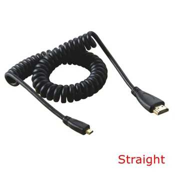 

1.5m Stretch Spring Left & Right Angled 90 Degree Micro HDMI to HDMI Male HDTV Cable for Cell Phone & Tablet & Camera