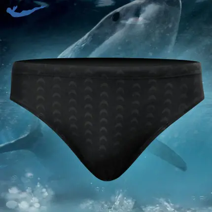 Профессиональный купальный костюм, мужские купальные костюмы, мужские водоотталкивающие плавки из кожи акулы, спортивные шорты, Классические мужские купальные плавки для пляжа - Цвет: Черный